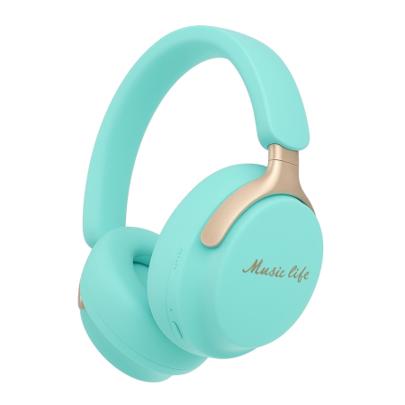 Casti Engros - Casti Wireless AKZ 22 Over-Ear MusicLife, HD Stereo, Super Bass, Turcoaz