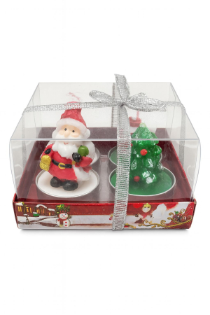 SET LUMANARI DECORATIVE CRACIUN IN CUTIE TRANSPARENTA CU FUNDITA [1]