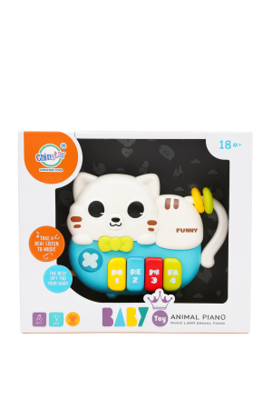 Pian Muzical pentru Bebe – Animal Piano Funny Cat, 19x17 cm, Lumini si Sunete, 18+ luni [1]