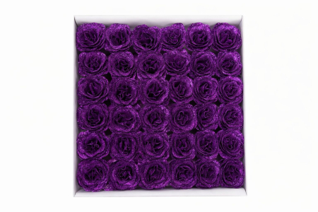 Aranjamente florale - Set 30 trandafiri artificiali  mov cu sclipici, decor si cadou elegant