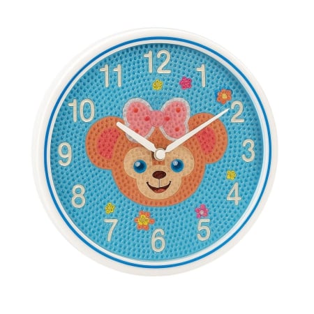 Jucarii educative si de indemanare - Ceas Decorativ Copii Albastru cu Ursulet – Model DIY cu Pietre Autocolante