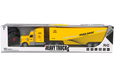 Camion cu radiocomanda 70 cm, model Heavy Trucks, remorca mare, 2.4 GHz, culoare galben [1]