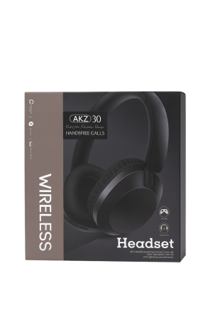 Casti Wireless AKZ 30 Over-Ear, Sunet HD, Bass Puternic, Handsfree Calls, Negru [1]