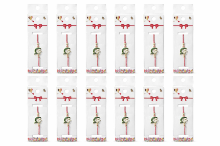 Set 12 bratari martisor cu simbol ghiocel si snur rosu alb, ambalate individual [4]