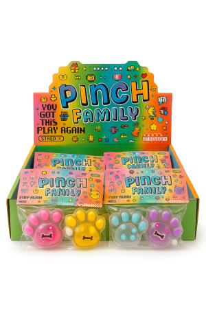 Jucarii antistres si senzoriale - Set 16 squishy labuta gel Pinch Family, jucarii antistres moi, colorate, pentru copii