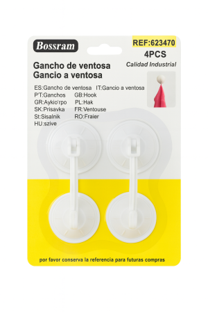 Articole pentru Casa Engros - Set 4 Carlige cu Ventuza Bossram – Suport Universal pentru Agatare, Calitate Industriala