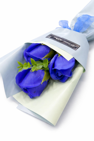 Buchet 3 trandafiri de sapun, decorativi, 30 cm [2]