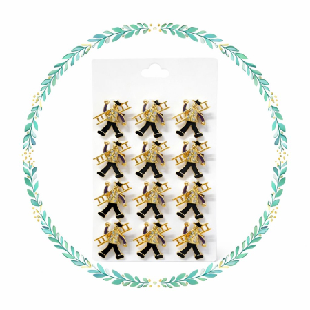 Set 12 brose martisor cosar cu scara, simbol noroc si prosperitate, 15x9cm [1]