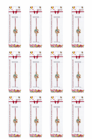 Set 12 Bratari Martisor Potcoava Aurie cu Trifoi si  Buburuza Norocoasa, snur reglabil [4]