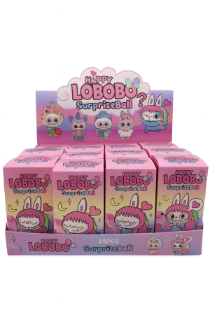 Set 12 Surprise Ball – Happy LOBOBO – 10 cm – Figurine Surpriza Colorate [1]