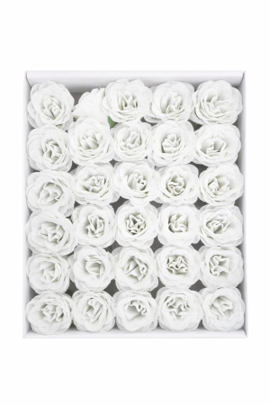 Aranjamente florale - Set 30 Trandafiri Artificiali cu Sclipici Alb, Decor Floral Premium
