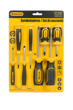 Bricolaj Engros - Set Surubelnite Bossram 10 Piese – Phillips + Slot, Maner Ergonomic, Uz Profesional