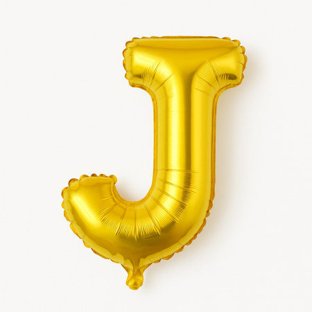 Accesorii pentru petrecere Engros - Balon folie litera J auriu, 35 cm, decor petreceri si aniversari, 1 buc