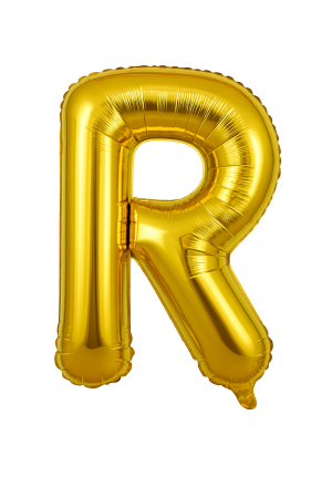 Accesorii pentru petrecere Engros - Balon folie litera R auriu, 35 cm, decor petreceri si aniversari, 1 buc