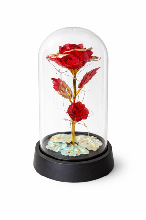 Trandafir Etern al Iubirii – Cupola Plastic cu LED, Cadou Premium pentru Indragostiti [1]