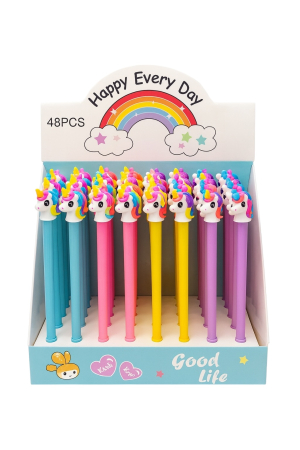 Set 48 Pixuri Unicorn Happy Every Day – Culori Pastel, Topper 3D Unicorn [1]