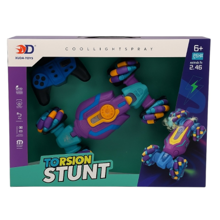 Masina Torsion Stunt cu Radiocomanda, 30x33 cm – Lumini, Sunete, Rotire 360, Drift, 4WD [1]