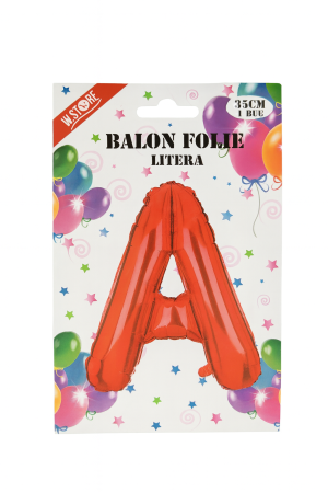 Balon folie litera A rosu 35 cm, decor aniversari si petreceri, 1 buc [1]