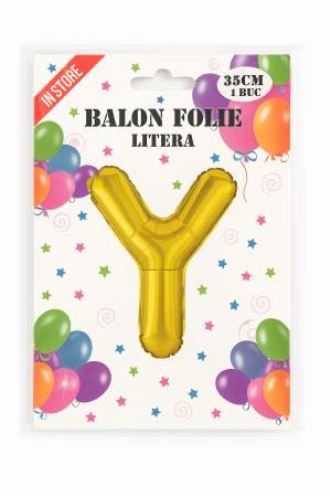 Balon folie litera Y auriu, 35 cm, decor aniversari si petreceri, 1 buc [1]