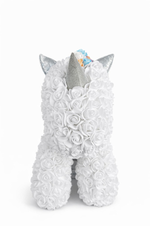 Figurina decorativa din trandafiri din spuma alba, cadou floral premium [2]