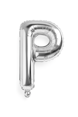 Accesorii pentru petrecere Engros - Balon folie litera P argintiu, 35 cm, decor aniversar si petreceri, 1 buc
