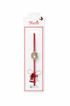 Bratara Martisor - Set 24 Bratari Martisor cu Potcoava Aurie, Strasuri si Talisman Protector, 12x3cm