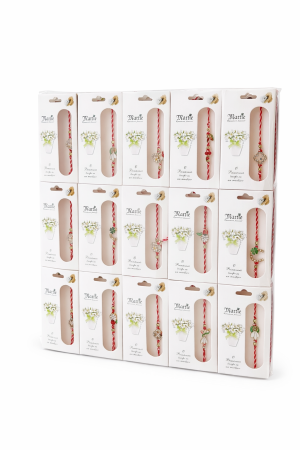 Set 30 Martisoare cu Snur Traditional si Charm Metalic, 1 Martie 11x6 cm [1]