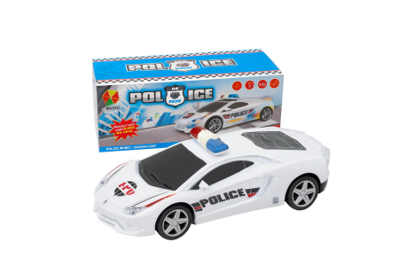 Jucarii interactive - Masina de Politie cu Lumini si Muzica – 17 cm, Model Sport