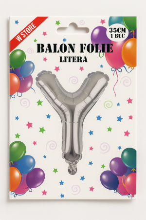 Balon folie litera Y argintiu, 35 cm, decor petreceri si aniversari, 1 buc [1]