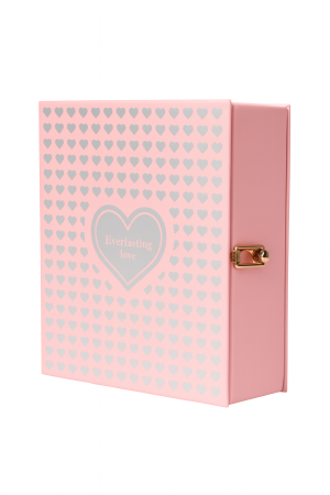 Set cadou premium roz 15x15x5 cm cu trandafiri decorativi si colier LOVE, cutie eleganta + punga [3]