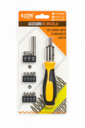 Bricolaj Engros - Set Surubelnita cu Capete Inter-Schimbabile – 10 Bits, Maner Ergonomic