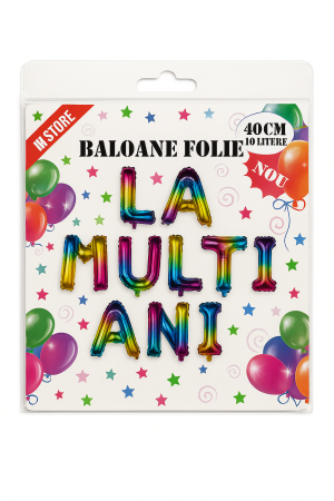 Set baloane folie LA MULTI ANI curcubeu 40cm, 10 litere – model festiv [1]