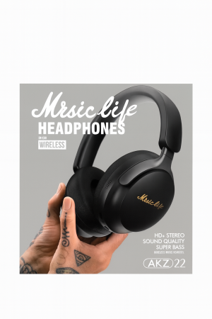 Casti Wireless AKZ 22 Over-Ear MusicLife, HD Stereo, Super Bass, Nude ( [1]