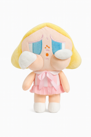 Jucarii de plus - Papusa Plus Tristuta cu Rochita Roz 20 cm – Jucarie Kawaii Emotion Cute