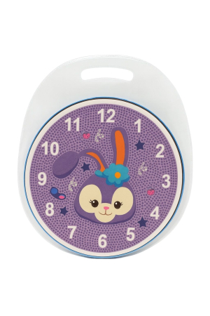 Ceas de Perete Copii Mov cu Iepuras – Model Decorativ cu Pietre Lipite [1]