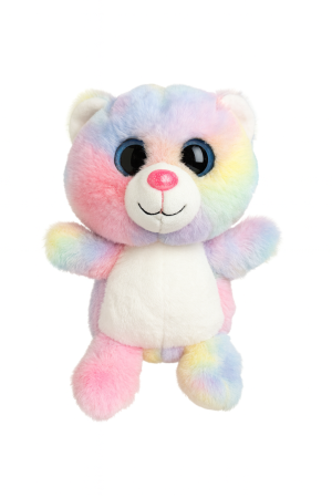 Jucarii de plus - Ursulet Plus Multicolor 25 cm – Jucarie Pufoasa Rainbow cu Ochisori Mari