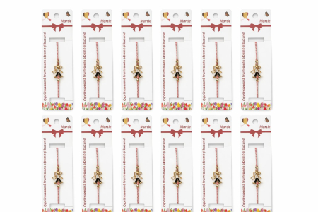 Set 12 bratari martisor cu cosar cu scara, simbol noroc, snur reglabil alb-rosu [4]