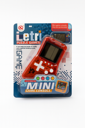 Mini Consola Jocuri Puzzle Rosie, Jocuri Clasice Tip Tetris, Portabila pentru Copii [1]