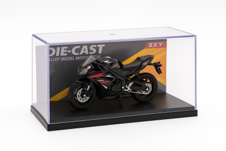 Motocicleta Metalica Die-Cast – Model Sport ZX8 Negru cu Rosu, 19x9 cm [1]