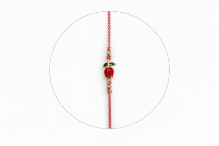 Set 12 bratari martisor cu lalea rosie, snur rosu alb, ambalate individual [3]