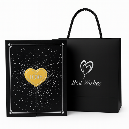 Set cadou cu 6 trandafiri de sapun si lantisor, cutie tip carte, punga inclusa, 16x13x5 cm [3]