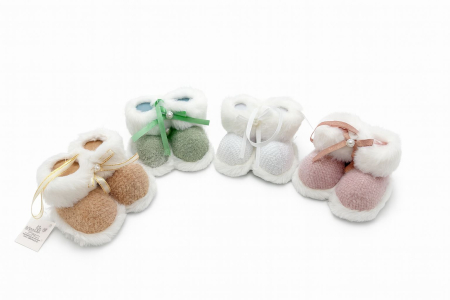 Decoratiune brad pereche botosei bebelusi plus cu panglica si perluta, culori diverse [1]