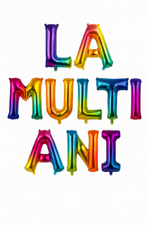 Articole pentru Casa Engros - Set baloane folie LA MULTI ANI curcubeu 40cm, 10 litere – model festiv