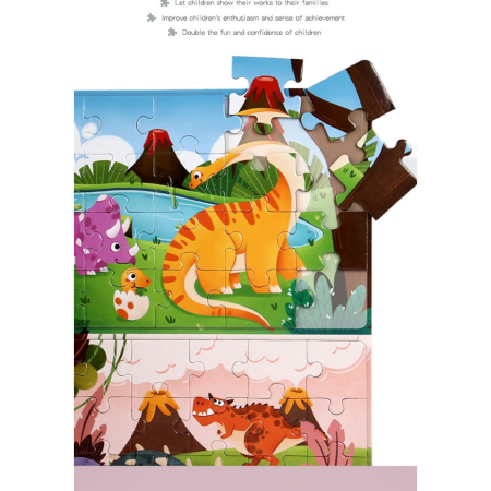 Puzzle Magnetic Carte – 4 puzzle-uri (12, 16, 20, 24 piese), 72 piese total, pentru copii 1+ [2]