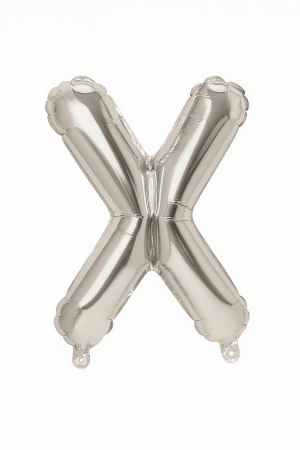 Accesorii pentru petrecere Engros - Balon folie litera X argintiu, 35 cm, decor petreceri si aniversari, 1 buc