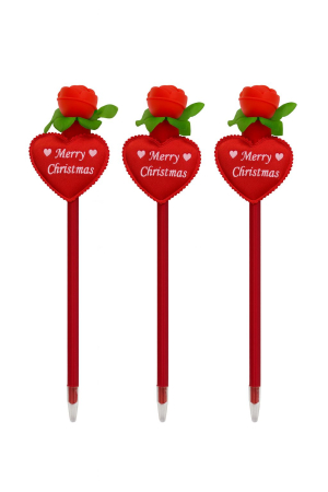 Decoratiuni si ornamente de Craciun Engros - Set 12 pixuri Craciun cu inima, trandafir si lumini LED