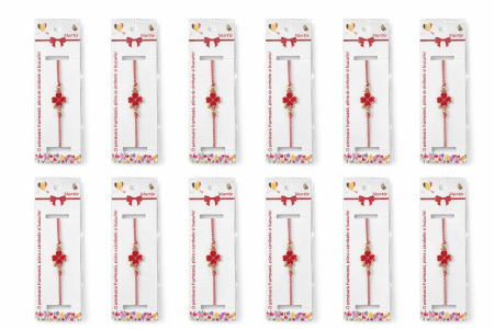 Set 12 bratari martisor cu trifoi auriu si petale rosii, snur reglabil, simbol norocos [4]
