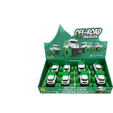 Vehicule, masinute, avioane, tancuri - Set 8 Camioane Sanitare Off-Road cu Roti Silicon, Masinute Mecanice