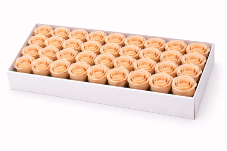 Aranjamente florale - Set 50 Trandafiri de Sapun Parfumati in Cutie Eleganta Cadou 44x23 cm Somon