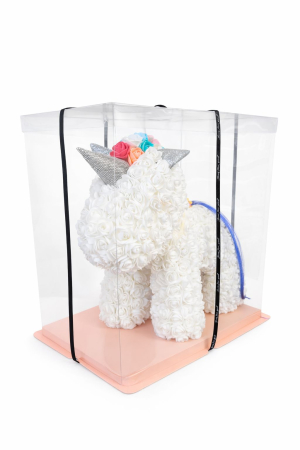 Figurina decorativa din trandafiri din spuma alba, cadou floral premium [1]